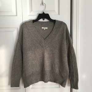 Madewell Merino Blend Side Slit V-Neck Sweater